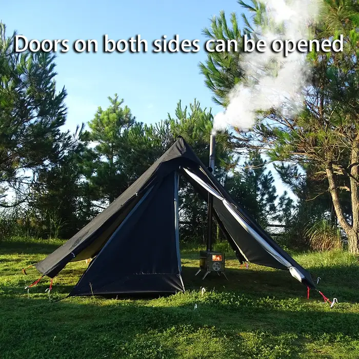 Tente Tipi de Camping avec fenêtre de cheminée