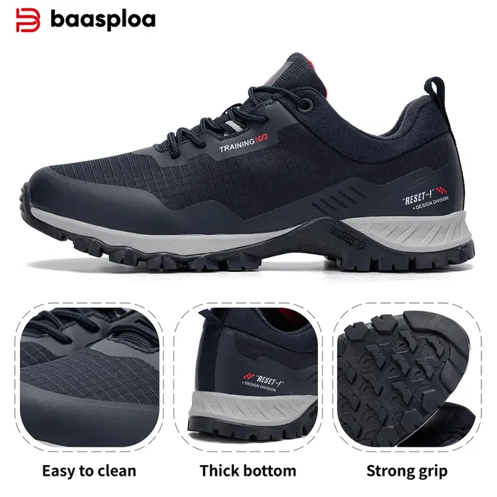 Baasploa-Chaussures de Randonnée Imperméables et Résistantes à l'Usure pour Homme