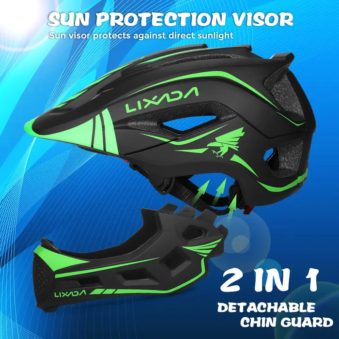 Lixada enfants détachable casque intégral enfants sport sécurité vélo casque équipement de protectio