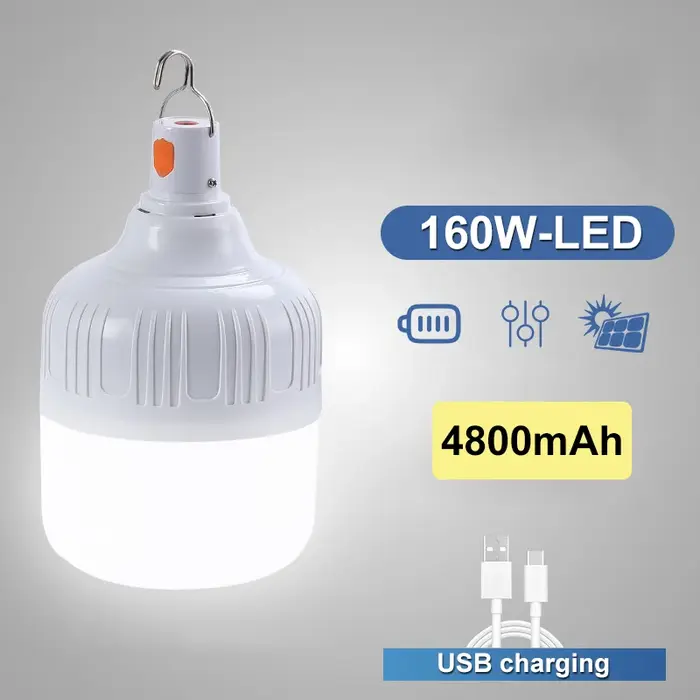 USB Rechargeable Camping lumières lumière LED lanterne Portable ampoule de secours lampe haute puissance tentes