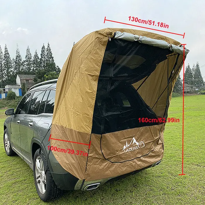 Tente de coffre de voiture de camping en plein air, pare-soleil arrière étanche à la pluie, simple H