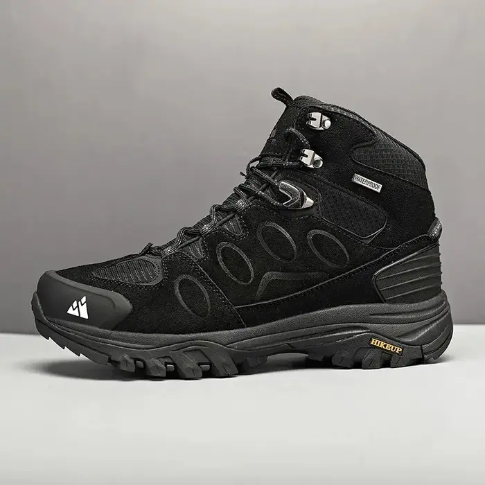 HIKEUP-Bottes de randonnée en daim pour hommes, chaussures de plein air à lacets, bottes de sport ch