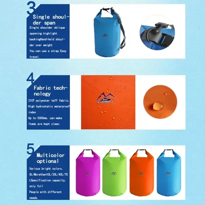 Sac étanche de grande capacité pour camping