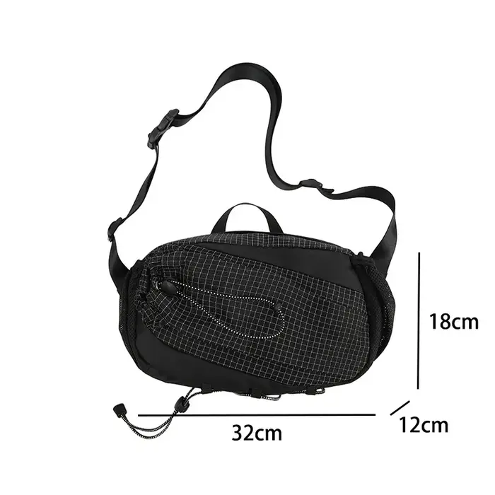 Sac de poitrine léger pour sports de plein air, sac banane bandoulière imperméable, sac de voyage à 