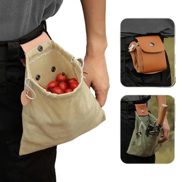 Sac de Forage en Toile Bushcraft Pliable en Cuir PU
