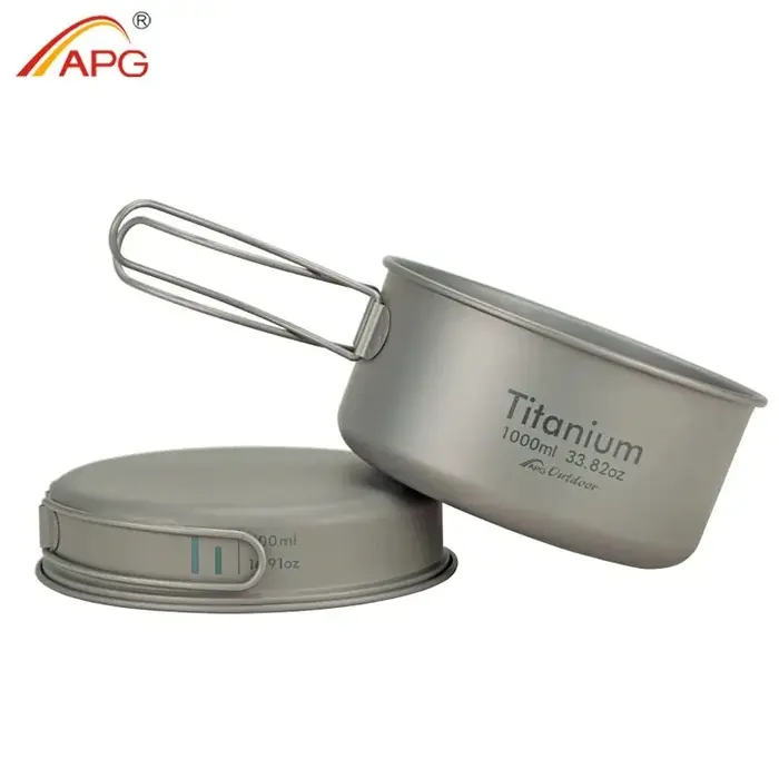 APG-Poêle en titane ultralégère pour camping en plein air, casserole en titane, ustensiles de cuisin