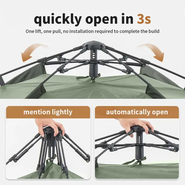 Natureifa-Tente de camping ultralégère, étanche, automatique, portable, 3 saisons, randonnée en plei