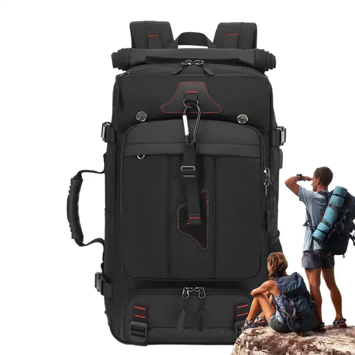 Sac à dos de voyage 60/80L grande capacité, sac de camping bandoulière pour homme, sac à dos tactique imperméable pour activités de plein air, plage, randonnée, école