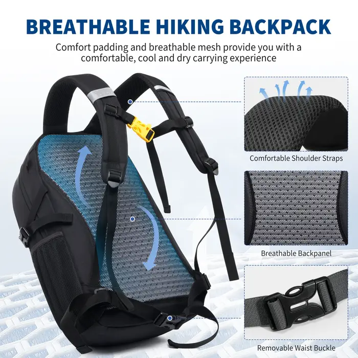 Sac à dos d'extérieur OIWAS 20L léger, imperméable, résistant à l'usure, adapté aux hommes et aux femmes pour les voyages sportifs