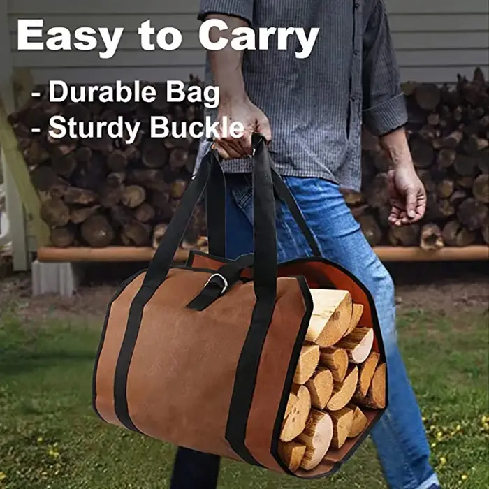 Sac fourre-tout portable pour bois de chauffage extérieur