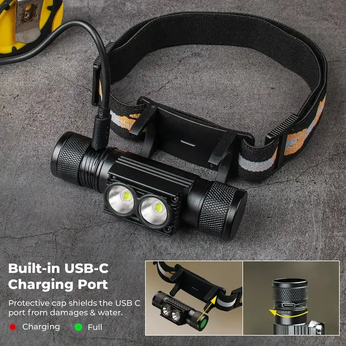 SOFIRN H25L USB Rechargeable 1000LM lampe frontale avec 18650 batterie double TN-3535 90CRI 5000K la