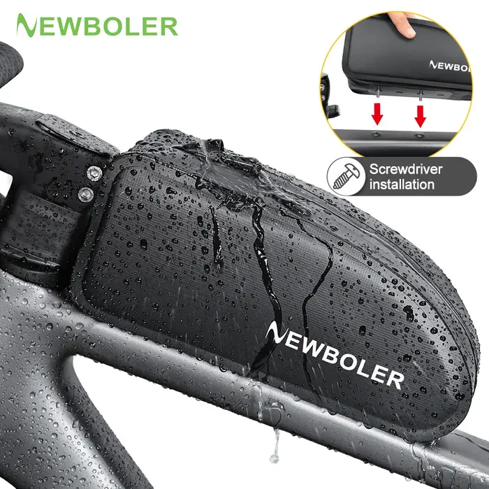 NEWBOLER sac de Tube supérieur de vélo sac de vélo de gravier avec vis sac de cadre de cyclisme en PVC étanche pour vélo de gravier de route vtt