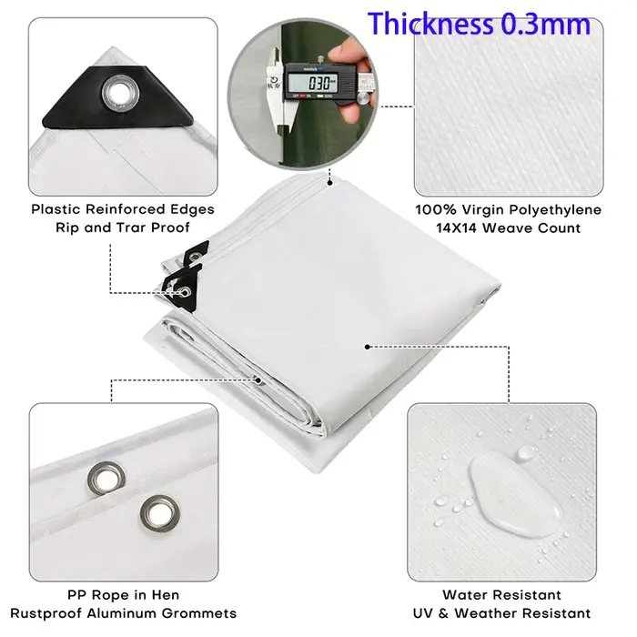 TarLII-Auvent d'extérieur imperméable blanc pour camping