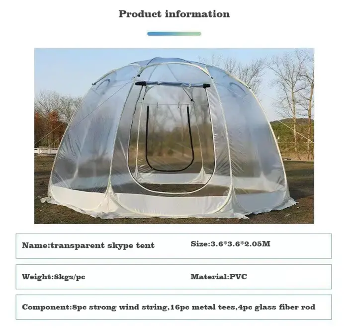 Tente transparente d'extérieur