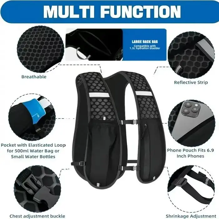 Sac à dos d'hydratation léger pour les sports de plein air - Porte-eau ergonomique pour la course à pied