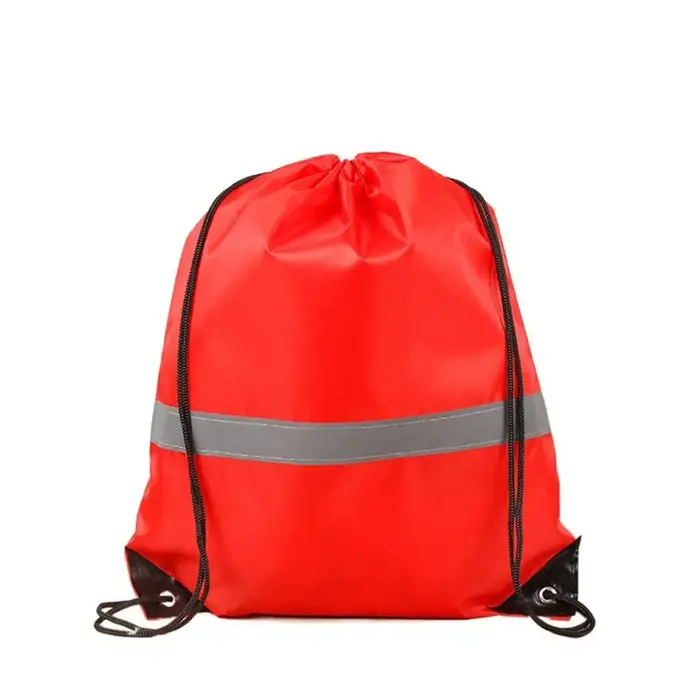 Sac à dos de sport à cordon de serrage avec bande réfléchissante