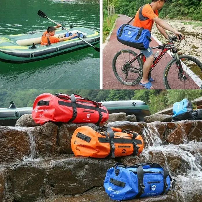 Sac de sport étanche pour kayak, dégager sèche, rangement pour bagages, plage, rafting, moto, voyage, camping, natation, 30L, 60L, 90L