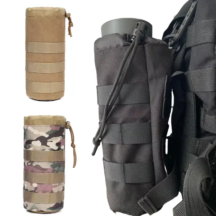 Sac de bouteille d'eau Molle en plein air, support de pochette, voyage Camping randonnée cyclisme pêche chasse porte-bouteille d'eau bouilloire