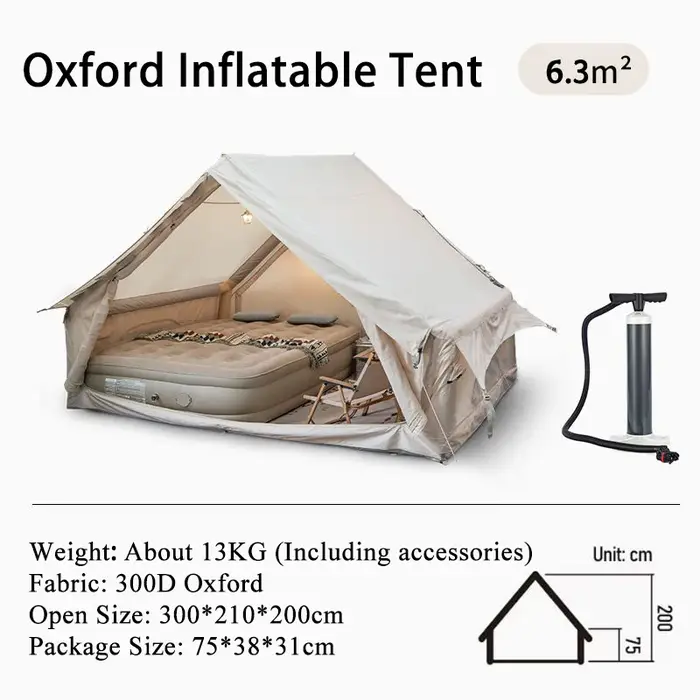 Tente de camping gonflable pop-up imperméable en tissu Oxford pour l'extérieur