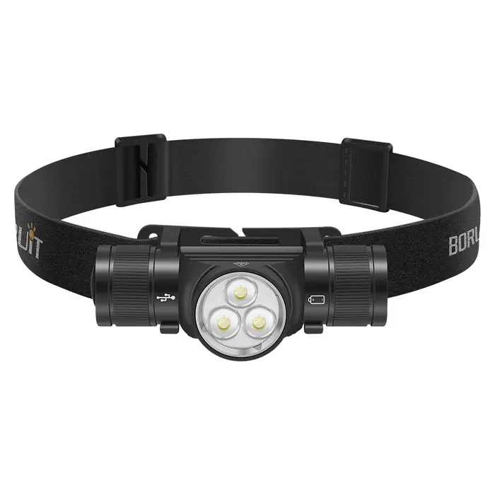 BORUiT HP330 3 * LED lampe frontale 1200LM puissant type-c rechargeable phare étanche Camping pêche 