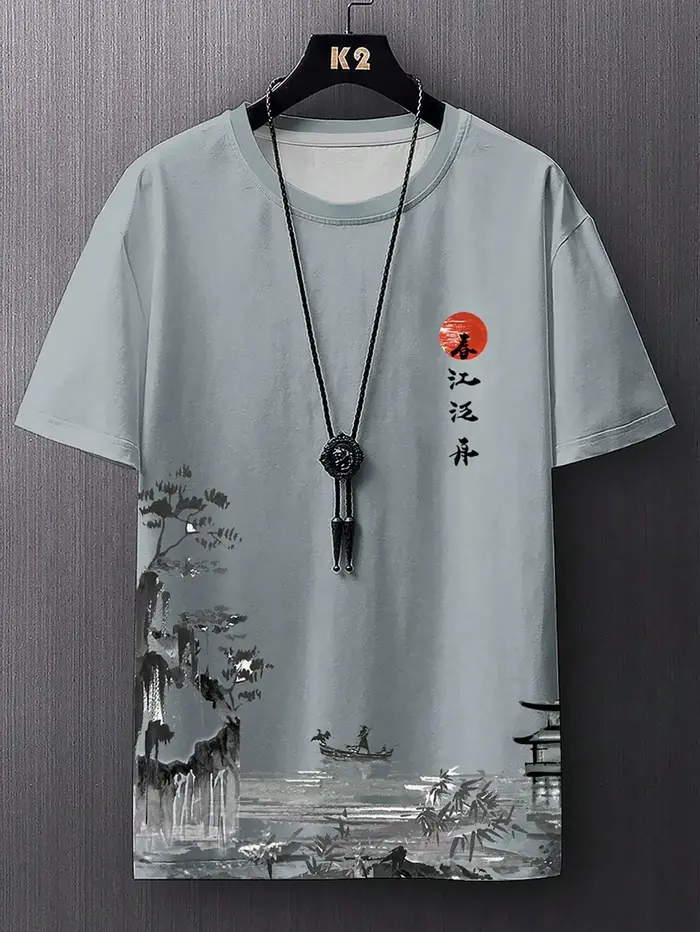 T-shirt de sport respirant à séchage rapide pour hommes, impression 3D, Anime de rue en plein air, H