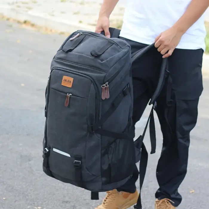 Sac à Dos de Voyage en Toile de Grande Capacité, Décontracté, dehors, Randonnée en Plein Air, Camping, Voyage d'Affaires, Bagage