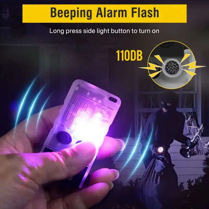 BORUiT V20 Buzzer EDC LED porte-clés lampe de poche tête pivotante type-c lampe de travail Rechargea