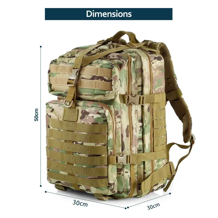 50 litres extérieur tactique double épaule grand 3P sac à dos Backcountry cyclisme sport sac à dos voyage attaque camouflage multi-fu