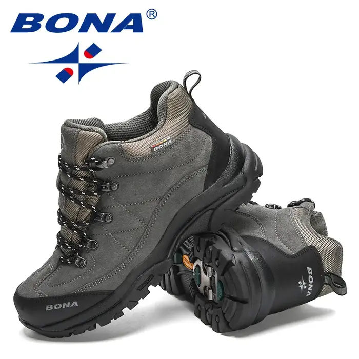 BONA nouveaux créateurs antidérapant résistant à l'usure respirant chaussures de randonnée hommes en plein air de haute qualité Jogging marche chaussure Mansculino
