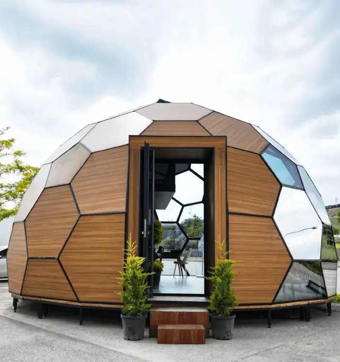 Tente dôme géodésique en verre imperméable pour camping extérieur