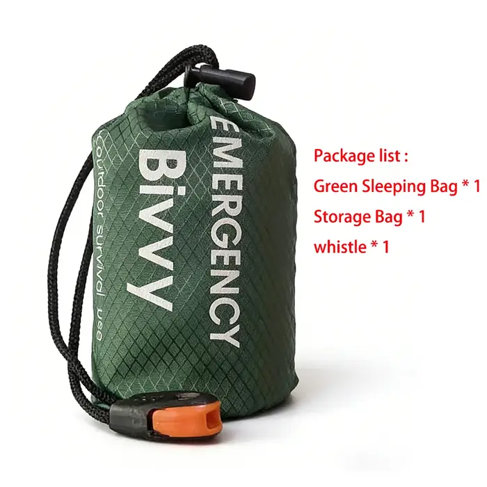 Sac de couchage de survie d'urgence portable, imperméable et coupe-vent, pour le camping, la randonn