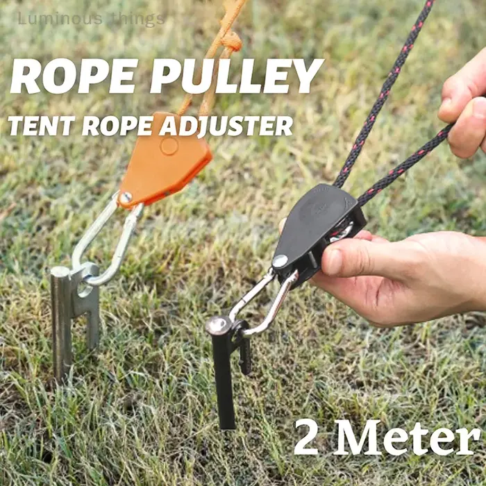 Corde de coulée de nuit coupe-vent pour tente de camping
