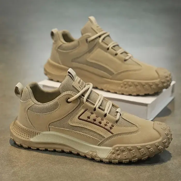 Chaussures de randonnée luxueuses pour hommes, respirantes, à enfiler, bottes de travail décontractées d'automne, antidérapantes et résistantes à l'usure pour le bureau et le chantier