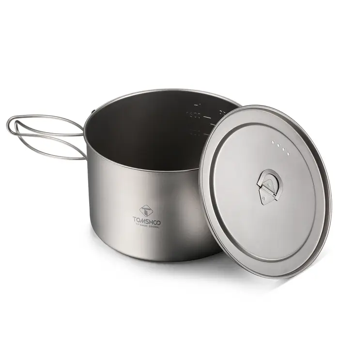 TOMSHOO – ustensiles de cuisine de Camping, Pot en titane 0,75l/0,9l/1,1l/1,6l/2l/2,8l, Pot suspendu
