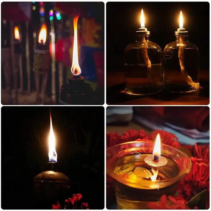 Mèches de lampe 10 pièces en fibre de verre pour torches d'extérieur