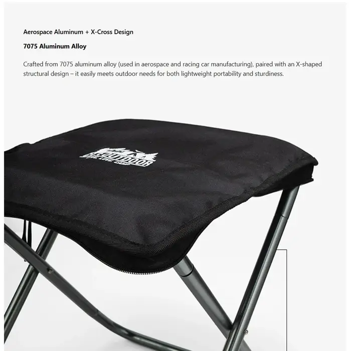 Chaise pliante surdimensionnée, tabouret de pêche portable pour le camping, la randonnée, les voyage