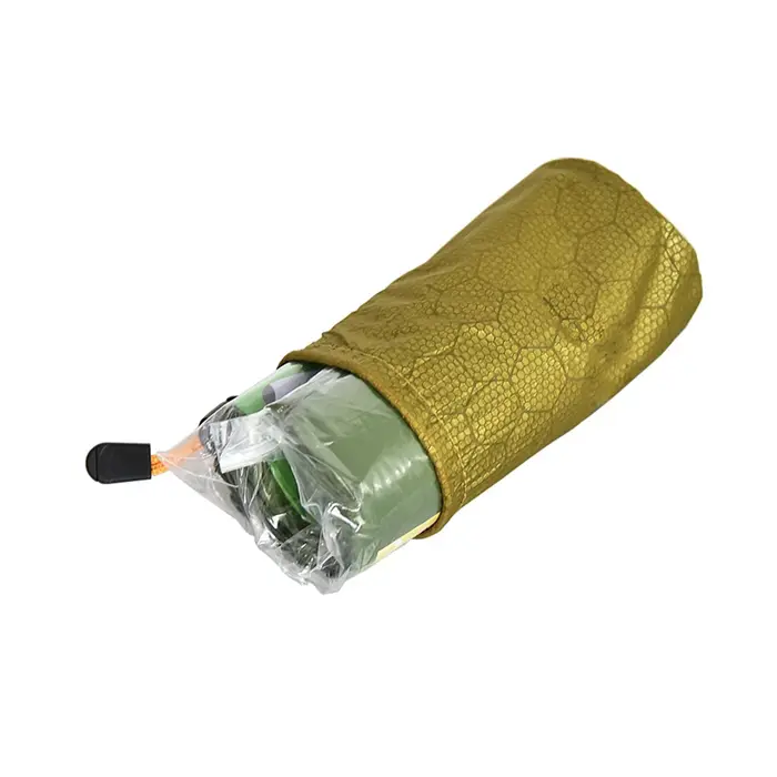 Sac de couchage vert 200x90cm, sacs de rangement PE, film d'aluminium, taille de la l'hypothèse, camping en plein air, étanche, outils de survie