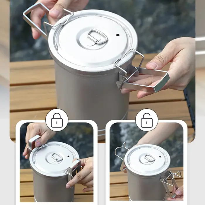 Cuiseur à riz Portable pour Camping et randonnée, ustensiles de cuisine pour pique-nique en plein air, Pot en acier inoxydable, accessoire de cuisine multifonctionnel pour voyage