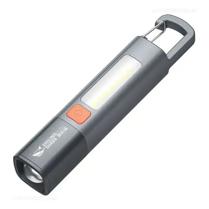 SMILING SHARK lampe de poche extérieure lumière forte mise au point Variable avec projecteur lumières latérales Mini