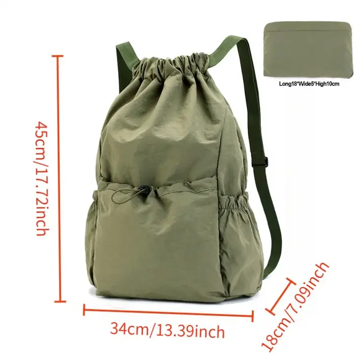 Sac à dos pliable avec cordon de serrage