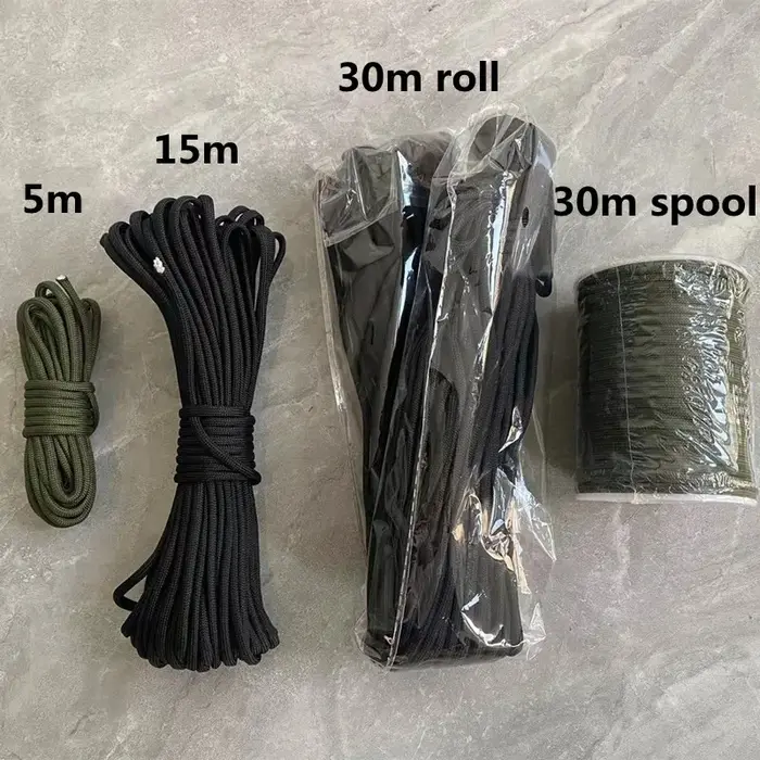 Paracorde 550 à 7 cœurs, 5M/15M/30M, 4mm, cordon de Parachute, kit de corde de survie pour Camping e