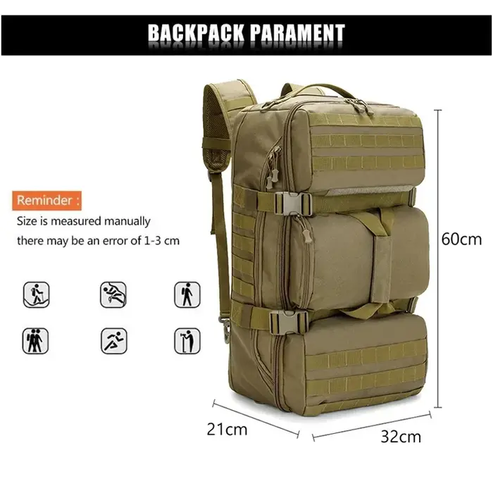 Sac à dos de chasse tactique 65L