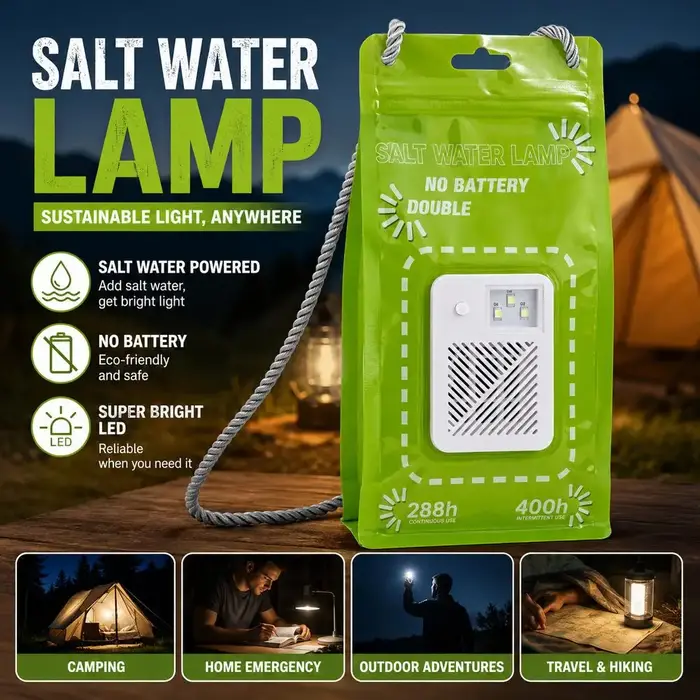 Lampe d'urgence à eau salée réutilisable