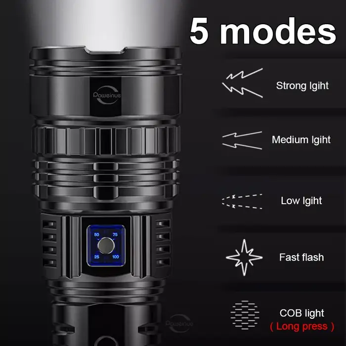 200000000LM lampe de poche LED la plus puissante 1500W lampes
