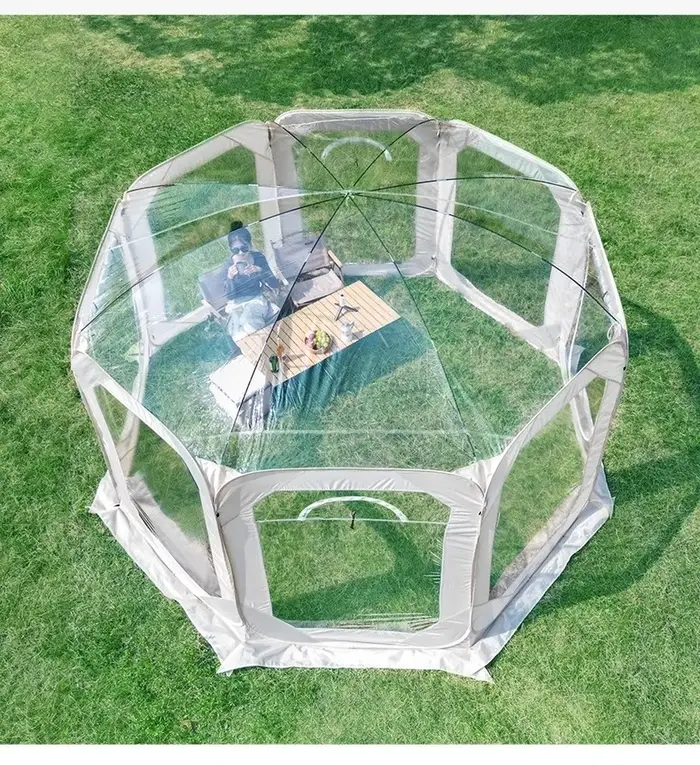 Tente transparente sphérique pour camping en plein air, ciel étoilé, maison à bulles, salon de soleil quatre saisons, restauration, ySigned, nuit