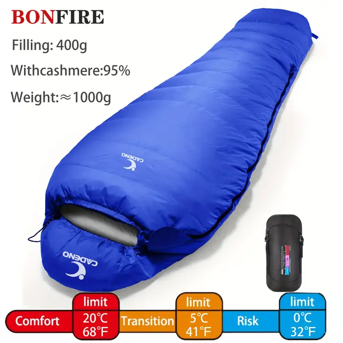 Sac de couchage en duvet de Style momie, ultraléger, en duvet d'oie, imperméable, chaud, Portable, p