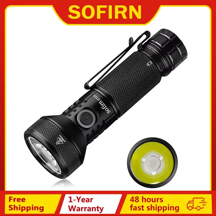 Sofirn IF22A 2100lm lampe de poche 21700 lumière puissante SFT40 LED 629M longue portée USB C Rechar