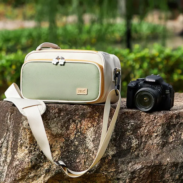 Sac de rangement pour appareil photo avec design bicolore