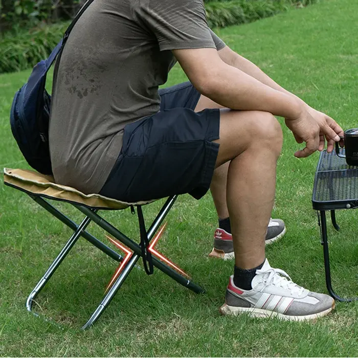 Chaise pliante surdimensionnée, tabouret de pêche portable pour le camping, la randonnée, les voyage