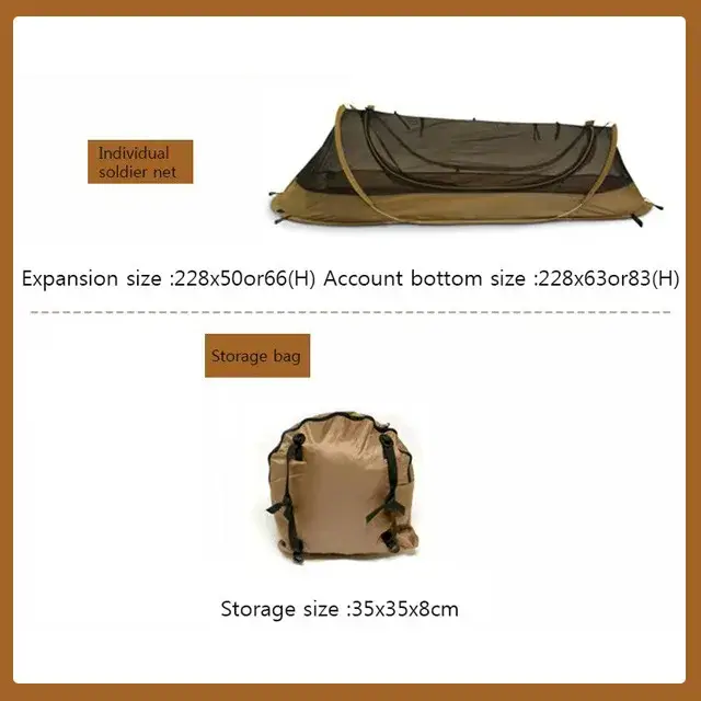 Tente tactique de voyage de Camping en plein air pour une personne, tente de lit pliante imperméable